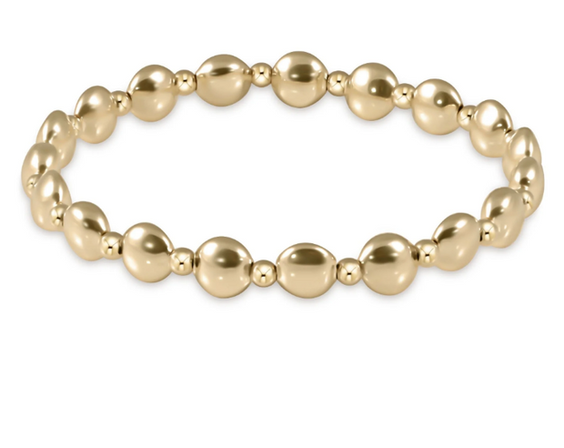 Honesty Gold Grateful Pattern 6mm Bead Bracelet