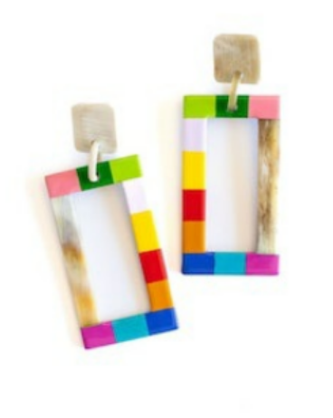 Rainbow Colorblock Earrings
