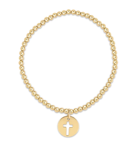 egirl Classic Gold 2mm Bead Bracelet - Blessed Small Gold Disc
