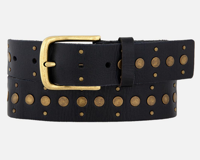 Studded Vintage Leather Belt (Available in 2 Colors)