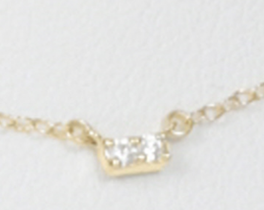 14kt Gold and Diamond Significance Bar Necklace - Two