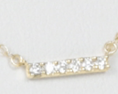 14kt Gold and Diamond Significance Bar Necklace - Six