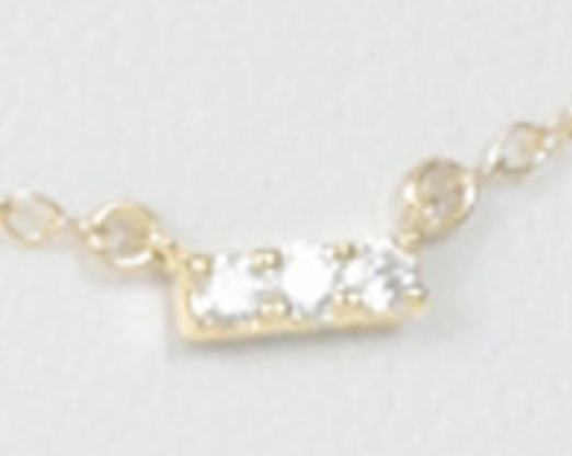 14kt Gold and Diamond Significance Bar Necklace - Three