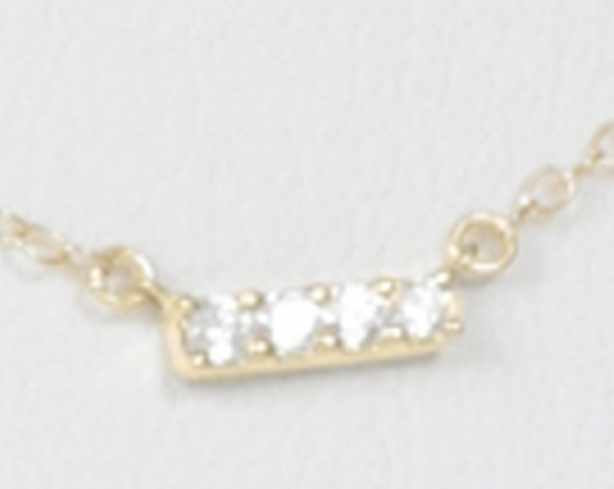 14kt Gold and Diamond Significance Bar Necklace - Four