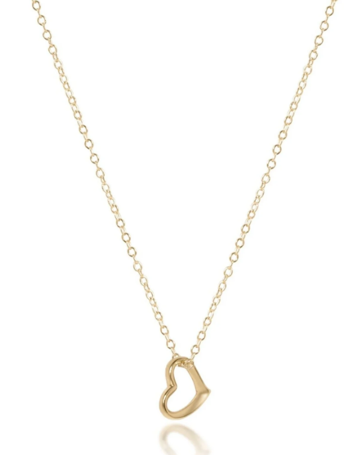 16" Necklace Gold - Love Small Gold Charm