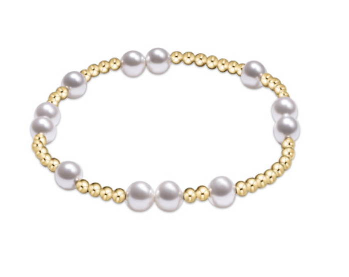 Hope Unwritten 6mm Bead Bracelet - Pearl