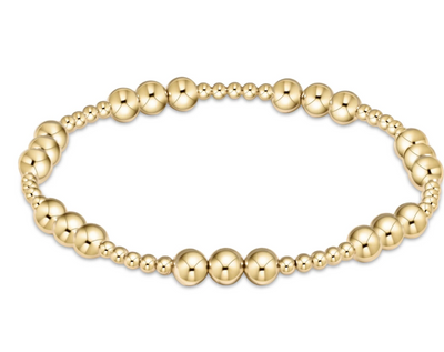 Extends - Classic Joy Pattern 5mm Bead Bracelet - Gold