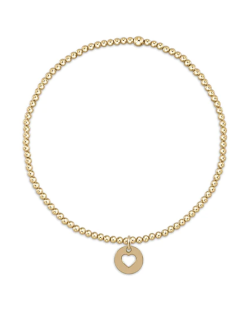 Classic Gold 2mm Bead Bracelet - Love Small Gold Disc