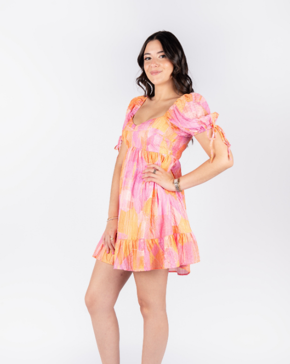 Beth Dress "Pink Abstract"