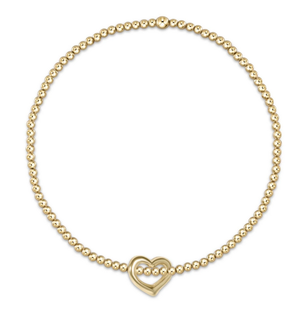 egirl Classic Gold 2mm Bead Bracelet - Love Small Gold Charm