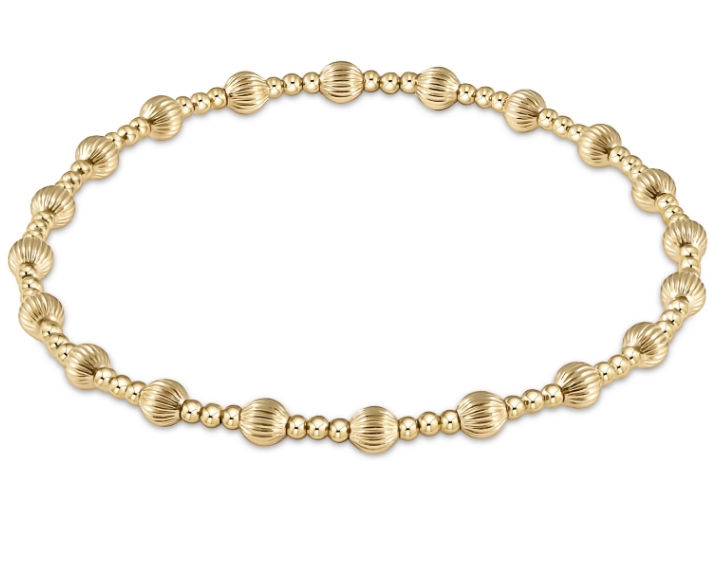 Extends - Dignity Sincerity Pattern 4mm Bead Bracelet - Gold