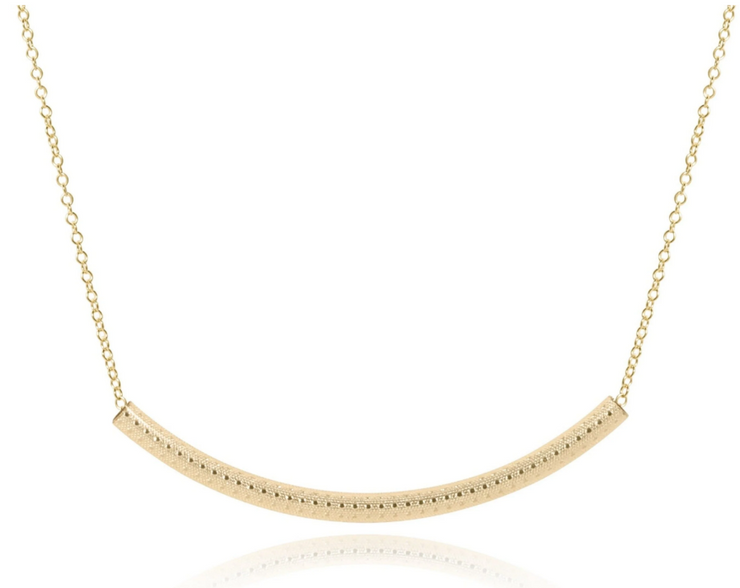 16" Necklace Gold - Bliss Bar Textured Gold
