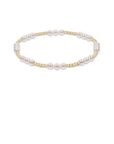 Classic Joy Pattern 4mm Bead Bracelet - Pearl