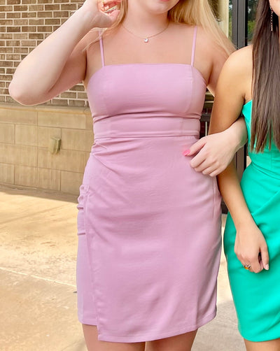 Lilli Draped Mini Slip Dress "Sweet Pink"