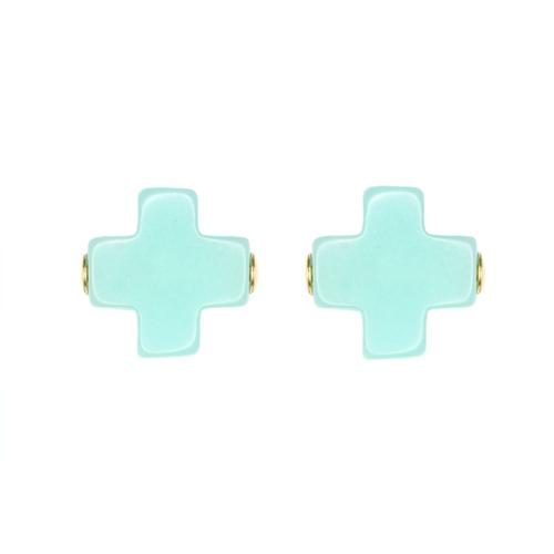 Signature Cross Stud - Mint