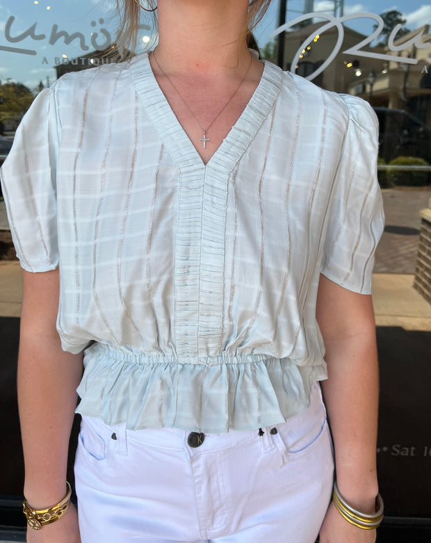 Sophia Plaid Top "Blue Plaid"