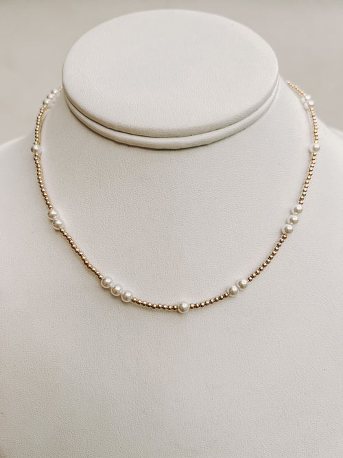 15" Choker Beaded - Hope Unwritten Pearl 4mm