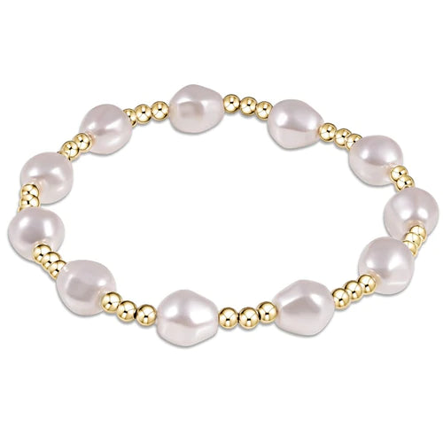 Admire Gold 3mm Bead Bracelet - Pearl