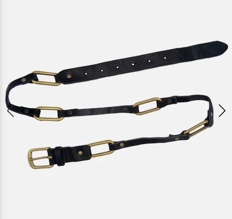 Krystel Chain Link Leather Belt