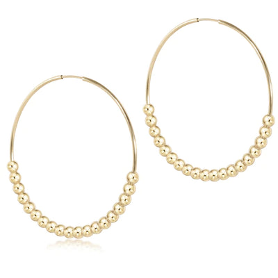 Classic Beaded Bliss 1.75" Hoop - 4mm Gold