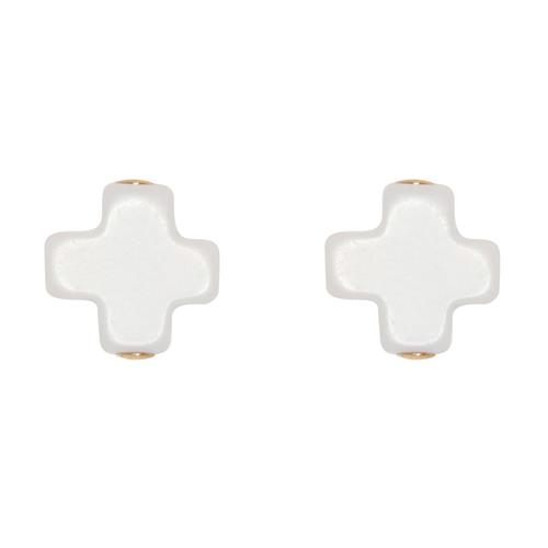 Signature Cross Stud - Off White