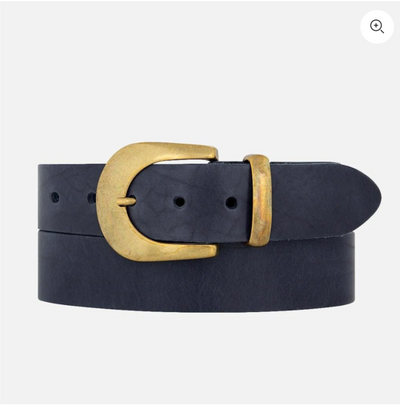 Andrea Leather Belt "Navy"
