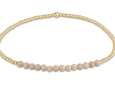 Gold Bliss 2mm Bead Bracelet - Pearl