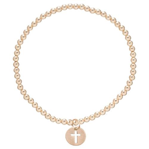 Classic Gold 3mm Bead Bracelet - Blessed Gold Disc