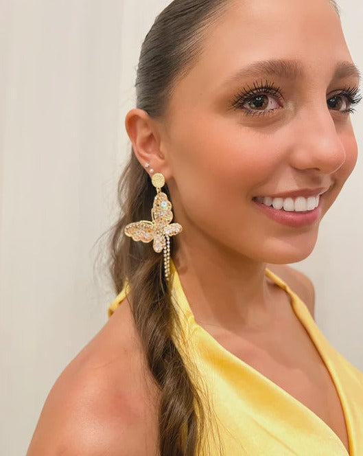 Lilliana Lightweight Butterfly Drops - Iridescent