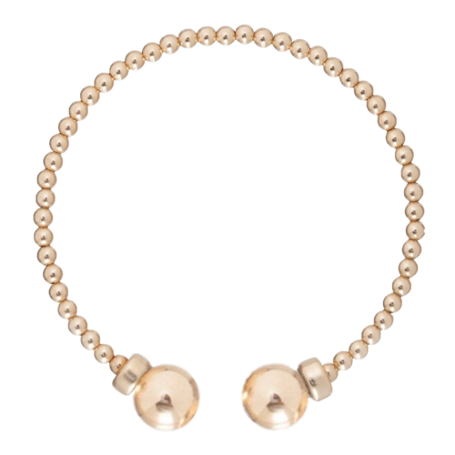 Classic Gold 3mm Bead Cuff - Gold