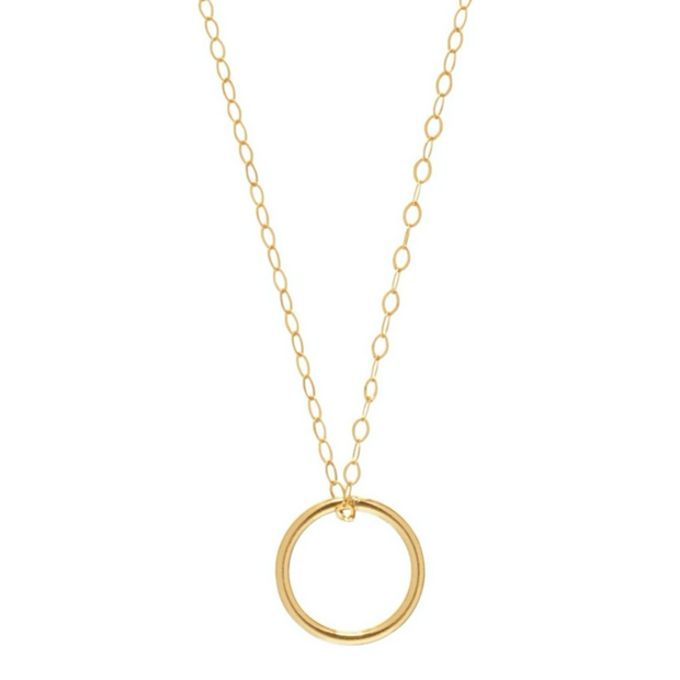 16” Necklace Gold - Halo Gold Charm